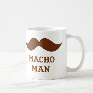 Rolig Macho Man Moustache Kaffemugg