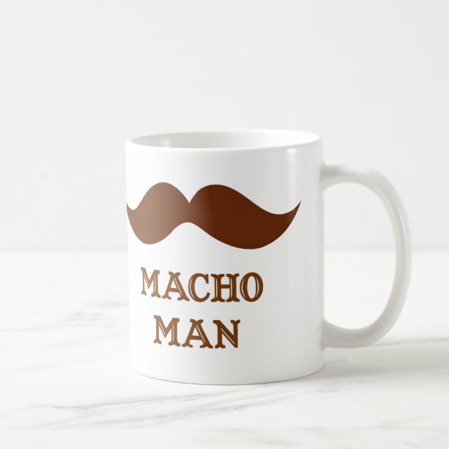 Rolig Macho Man Moustache Kaffemugg (Höger)