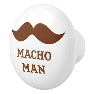Rolig Macho Man Moustache Knopp