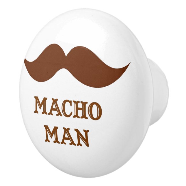 Rolig Macho Man Moustache Knopp (Höger)