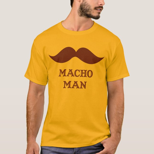 Rolig macho manmustasch t-shirt (Framsida)
