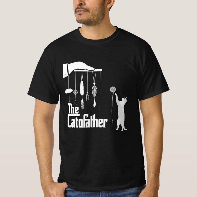 Rolig Mafia Katt Parodi Grafisk T-Shirt (Framsida)
