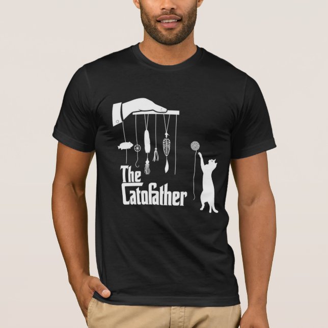 Rolig Mafia Katt Parodi Grafisk T-Shirt (Framsida)
