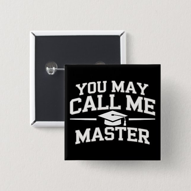 Rolig magisterexamen MBA utbildning examen Knapp (Framsida & baksida)
