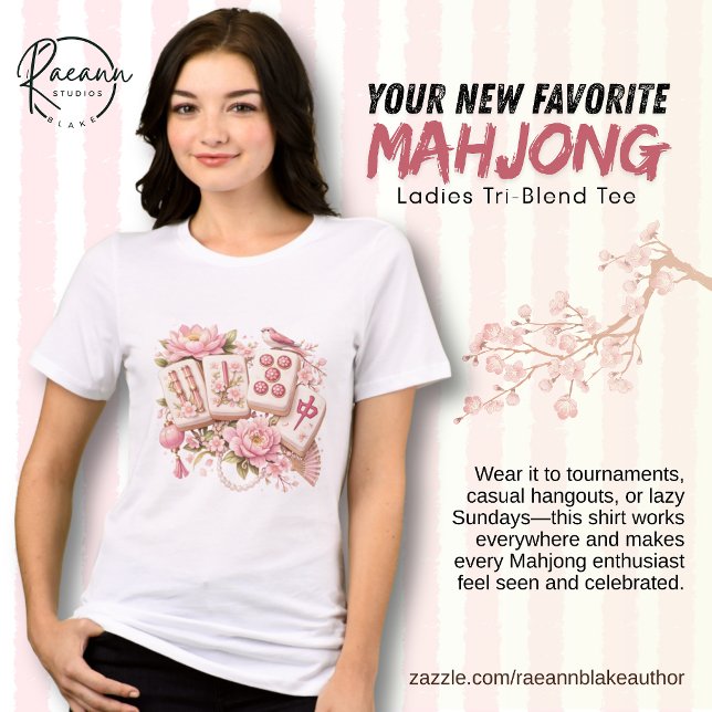 Rolig Mahjong-entusiast Damers Tri-Blend Tröja (Skapare uppladdad)