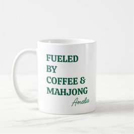 Rolig Mahjong Kaffeälskare Personligt Namn Kaffemugg