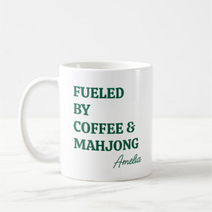 Rolig Mahjong Kaffeälskare Personligt Namn Kaffemugg
