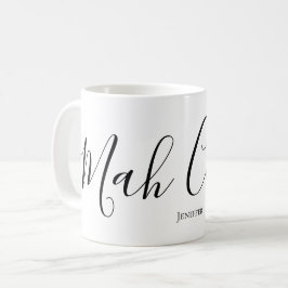 Rolig Mahjong-kopp med personlig text "Mah Coffee" Kaffemugg