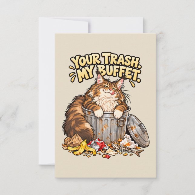 Rolig Maine Coon Välkomstkort Tack Kort (Framsida)
