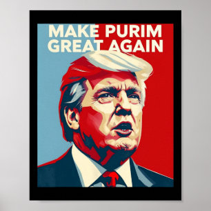 Rolig Make Purim Great Again Purim-kostym Trump L Poster