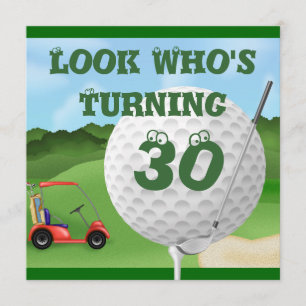 Rolig MALL för Golf30års födelsedaginbjudningar