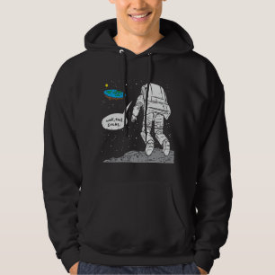 Rolig mållanding, platt jord, det suger, rymden hoodie