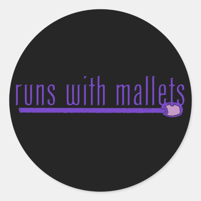 Rolig Mallet Runt Klistermärke (Framsida)