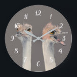 Rolig målning för Ostrichfågelvattenfärg Stor Klocka<br><div class="desc">Denna är en målning av en ostrich som jag mötte på den Como zooen i St Paul,  MN. Han var egentligen uttrycksfull och var ett underbart subjekt som tar bilder av. Mer sistnämnd målade jag hans olika uttryck i vattenfärg.</div>