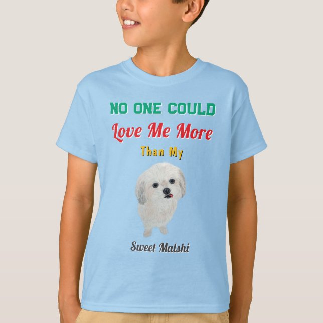Rolig Malshi-valp Kärlek T Shirt (Framsida)