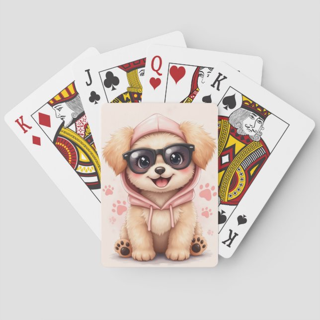 Rolig Maltipoo Kawaii Hund Casinokort (Baksidan)
