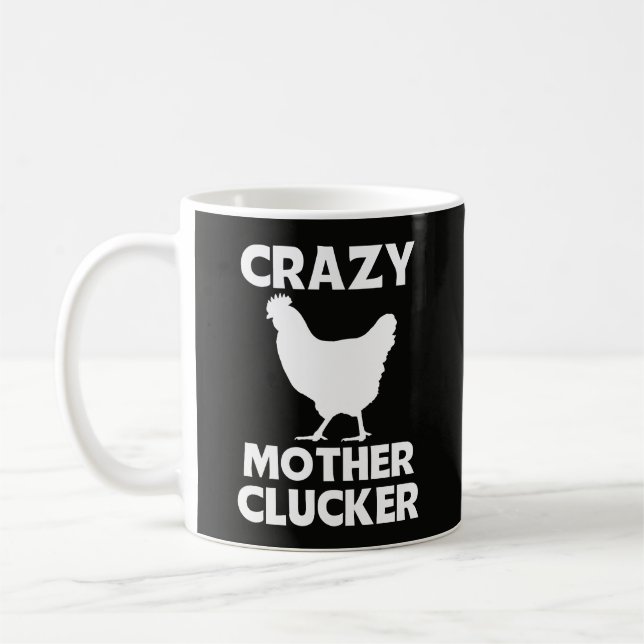 Rolig Mamma Kluckare Kyckling Puns Kaffemugg (Vänster)