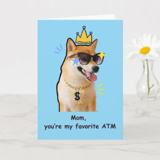Rolig Mamma Kort Favorit Bankomat Hund Humor