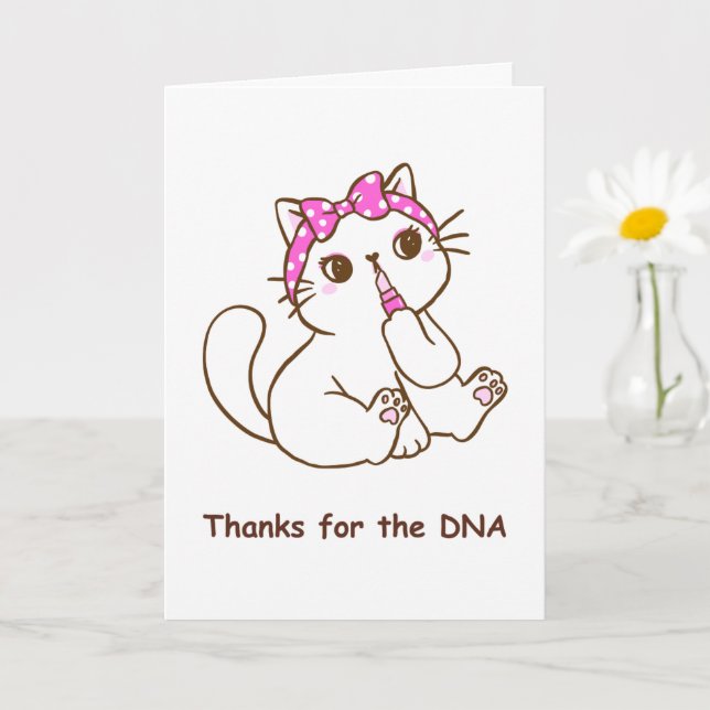 Rolig Mamma Kort Tack för DNA Söt Katt (Liten växt)