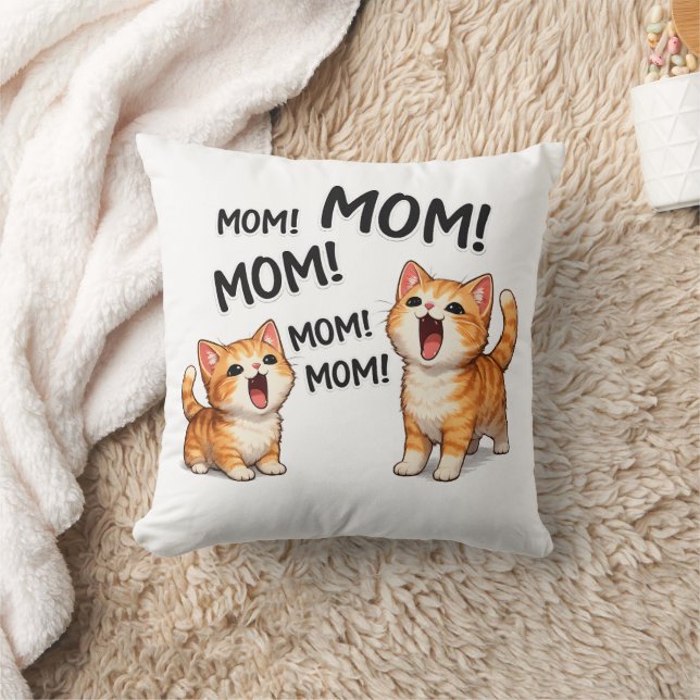 Rolig MAMMA! MAMMA! MAMMA Orange Tabby Kattungar Kudde (Filt)