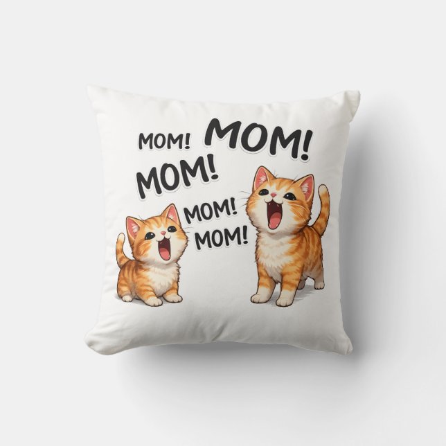 Rolig MAMMA! MAMMA! MAMMA Orange Tabby Kattungar Kudde (Framsida)