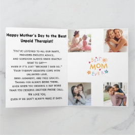 Rolig "Mamma Obetald Terapeut" Blommig Morsdag C Kort