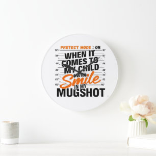 Rolig Mamma Skyddsläge Sarksast Mor Citat T-shirt Stor Klocka