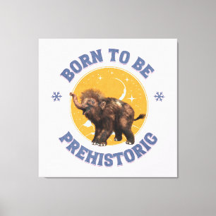 Rolig mammutbaby Förhistorisk födelsedag Canvastryck