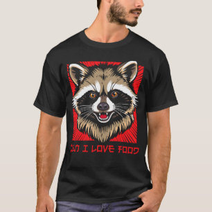 Rolig Man Kärlek Mat Tvättbjörn T Shirt