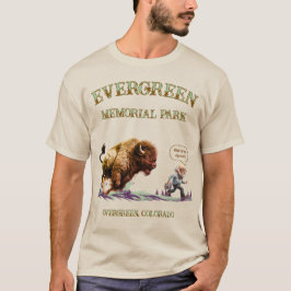 Rolig Man Löper Bison Amerikansk Buffel T-Shirt
