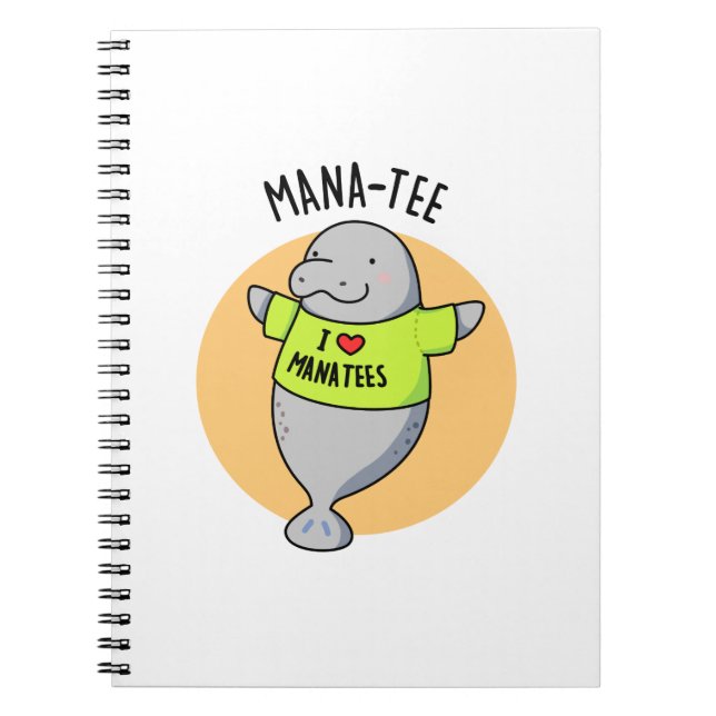 Rolig Manatee Djur Puns  Anteckningsbok (Framsidan)