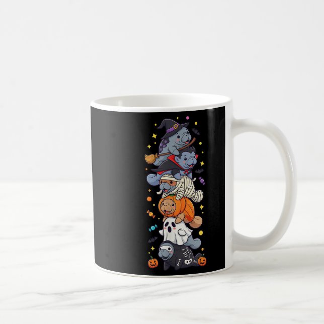 Rolig Manatee Häxa Vampyr Spöke Halloween Barn M Kaffemugg (Höger)