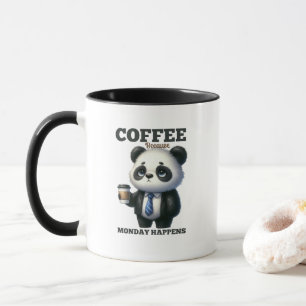 Rolig måndag kaffe panda björn ord konst mugg