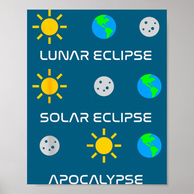 Rolig månförmörkelse solförmörkelse apokalyps poster (Framsidan)
