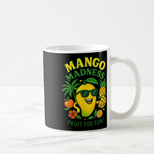 Rolig Mango Frukt Mangos Sommarlov För Barn Kaffemugg (Höger)