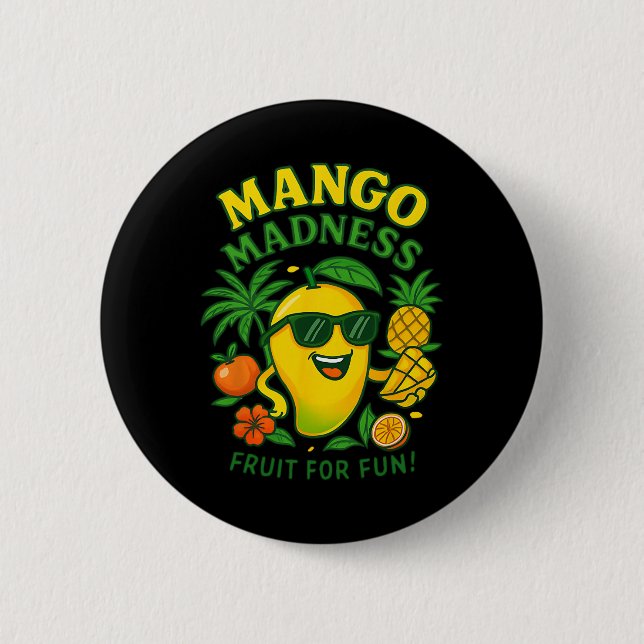 Rolig Mango Frukt Mangos Sommarlov För Barn Knapp (Framsida)