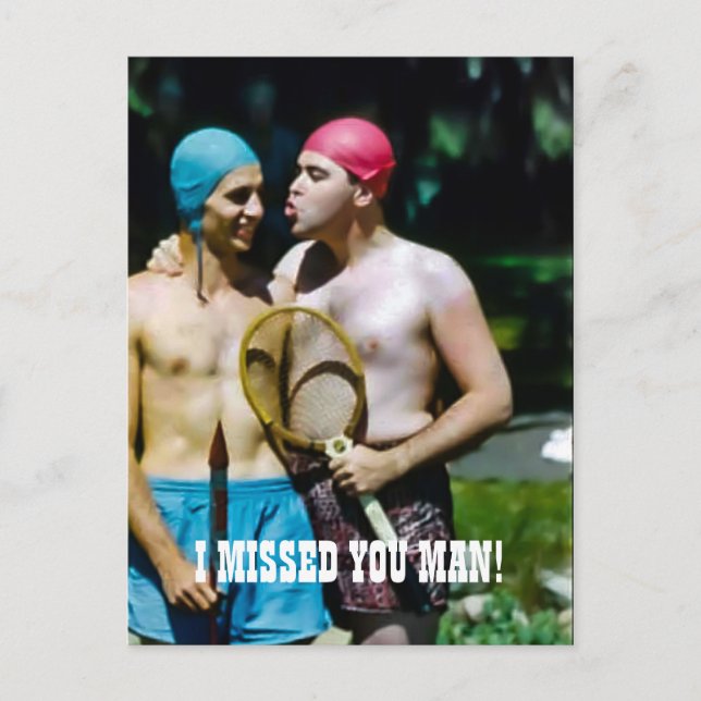 ROlig MANLIG KAMRATSKAP GUY BUDDIES POST COVID VIN Vykort (Framsida)