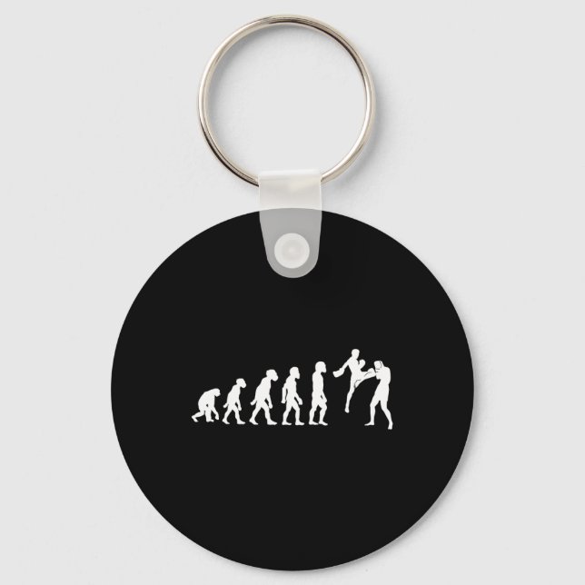 Rolig människa Muay Thai Evolution Kickboxing Mma  Nyckelring (Framsida)