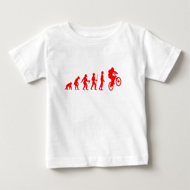 Rolig människans utveckling till mountainbikerhopp t shirt (Framsida)