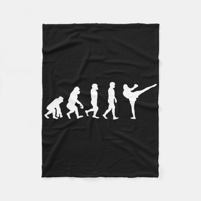 Rolig människas ap gorilla evolution karate boxnin fleecefilt (Framsidan)