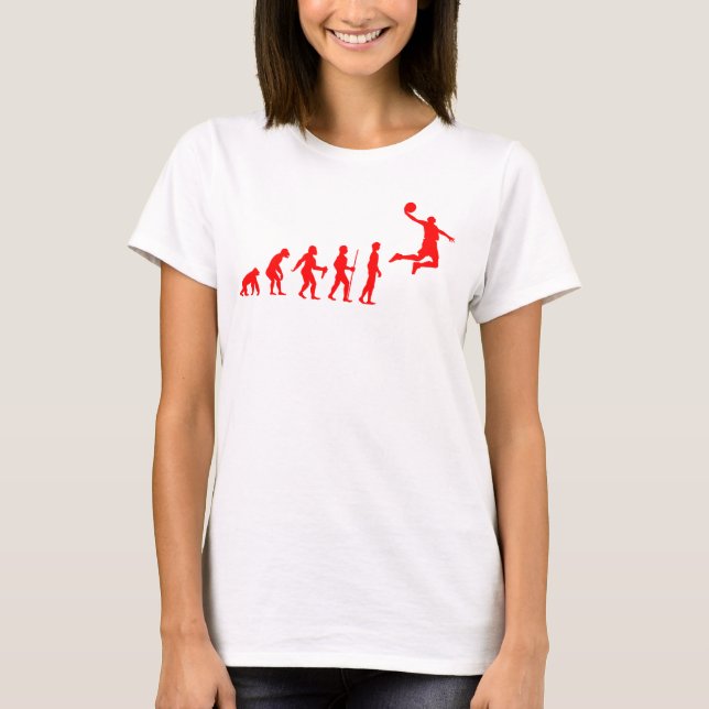 Rolig människlig evolution till basketspelare som  t shirt (Framsida)