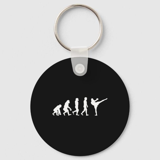 Rolig människoskapende gorillaevolution karate box nyckelring (Framsida)
