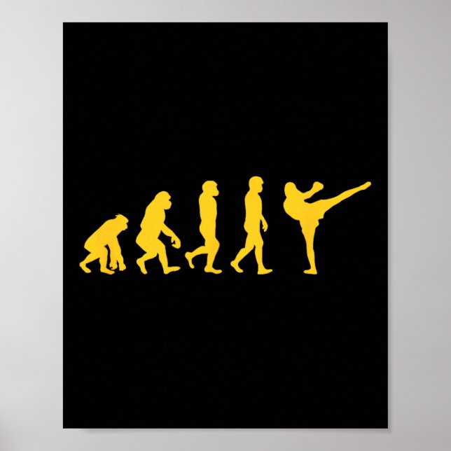 Rolig människosläktet apa gorilla evolution karate poster (Framsidan)