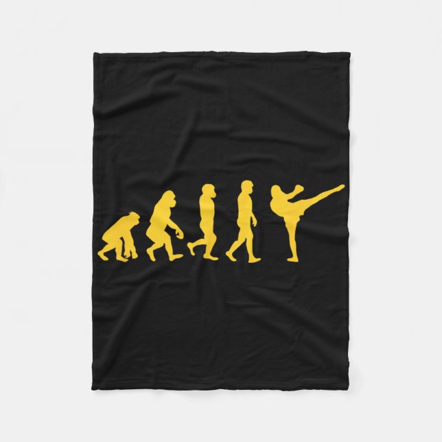 Rolig människosläktet Gorilla Evolution Karate Box Fleecefilt (Framsidan)