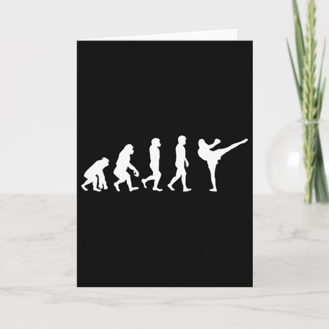 Rolig människosläktet Gorilla Evolution Karate Box Kort (Framsida)