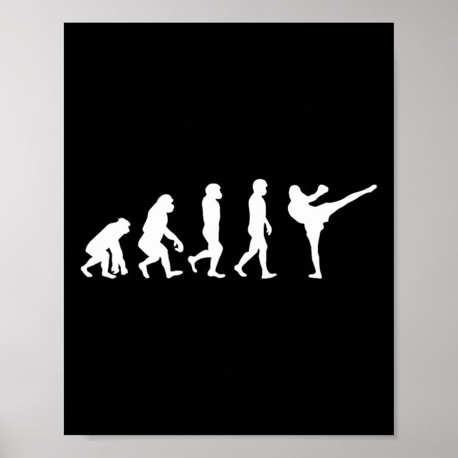Rolig människosläktet Gorilla Evolution Karate Box Poster (Framsidan)