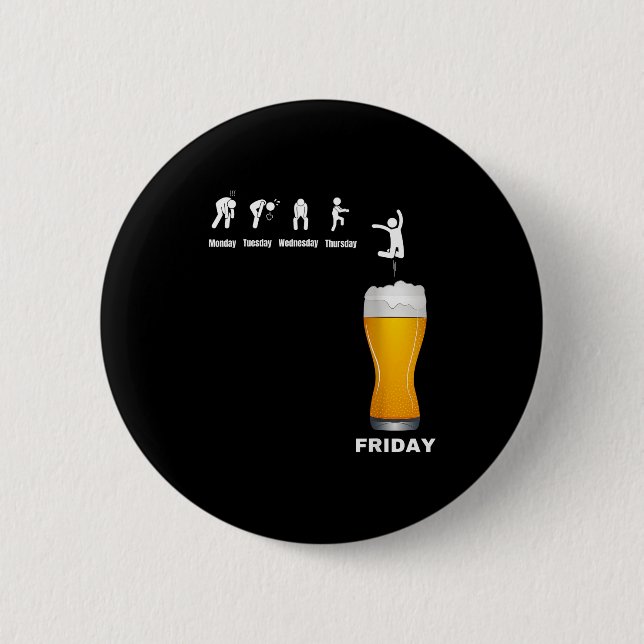 Rolig Mäns Vecka Från Måndag Till Fredag - Öl Alko Knapp (Framsida)