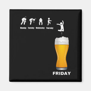 Rolig Mäns Vecka Från Måndag Till Fredag - Öl Alko Magnet