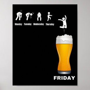 Rolig Mäns Vecka Från Måndag Till Fredag - Öl Alko Poster