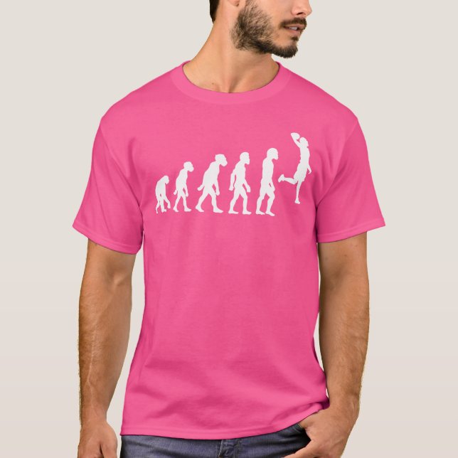 Rolig Mänsklig Basketspelare Evolution Boll Skjut T Shirt (Framsida)